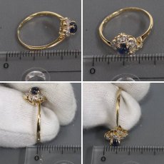 画像9: K18サファイアダイヤモンドリング フラワーモチーフ S0.45 D0.19 1.9g #11 (9)