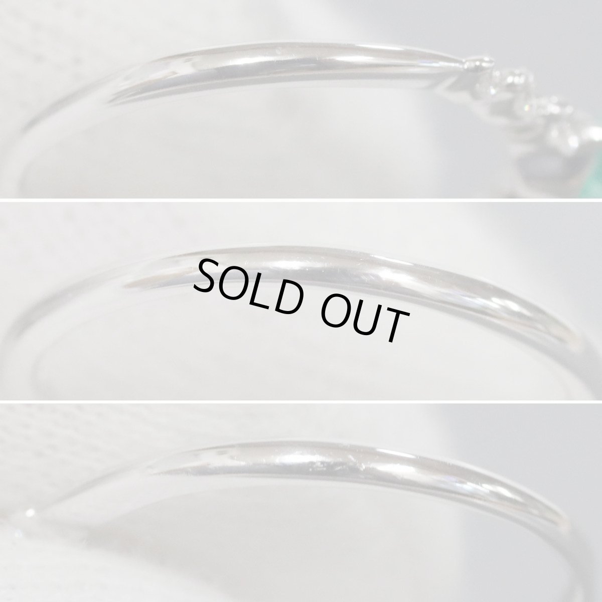 画像6: K18WGエメラルドダイヤモンドリング E0.21 D0.15 1.7g #13 (6)