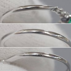 画像6: K18WGエメラルドダイヤモンドリング E0.21 D0.15 1.7g #13 (6)