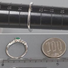 画像8: K18WGエメラルドダイヤモンドリング E0.21 D0.15 1.7g #13 (8)