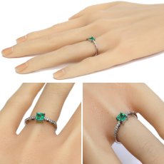 画像10: K18WGエメラルドダイヤモンドリング E0.35 D0.23 2.2g #10 (10)