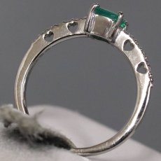 画像5: K18WGエメラルドダイヤモンドリング E0.35 D0.23 2.2g #10 (5)
