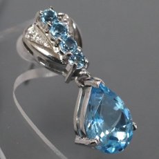 画像4: Pt900ブルートパーズダイヤモンドピアス BT2.61×2 D0.02×2 9.0g (4)