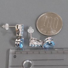 画像7: Pt900ブルートパーズダイヤモンドピアス BT2.61×2 D0.02×2 9.0g (7)