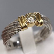 画像1: Pt900/K18ダイヤモンドリング D0.36 7.0g #16 (1)