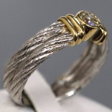 画像4: Pt900/K18ダイヤモンドリング D0.36 7.0g #16 (4)