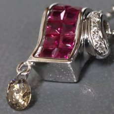 画像3: K18WGルビーダイヤモンドネックレス R0.70 D0.22 3.4g AJ付45cm (3)