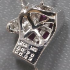 画像4: K18WGルビーダイヤモンドネックレス R0.70 D0.22 3.4g AJ付45cm (4)