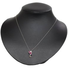 画像5: K18WGルビーダイヤモンドネックレス R0.70 D0.22 3.4g AJ付45cm (5)