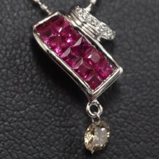 画像6: K18WGルビーダイヤモンドネックレス R0.70 D0.22 3.4g AJ付45cm (6)