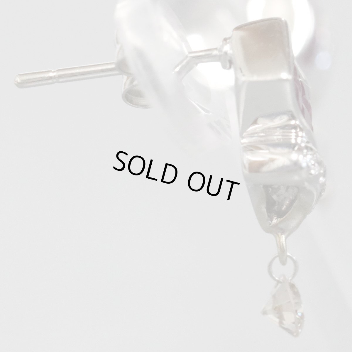 画像5: K18WG/Pt900ルビーダイヤモンドピアス R0.42×2 D0.17×2 3.2g (5)