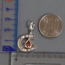 画像9: K18WG/YGパパラチアサファイアダイヤモンドペンダントトップ 馬蹄モチーフ PS0.75 D0.12 4.3g 鑑別書 (9)