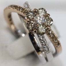 画像4: ポンテヴェキオ K18WG/PGダイヤモンドリング フラワーモチーフ D0.90 8.9g #11 (4)