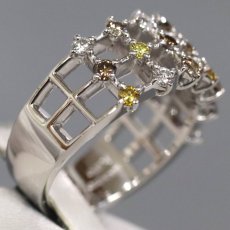 画像3: ミキモト Pt950マルチカラーダイヤモンドリング D0.74 9.6g #11 (3)