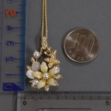 画像10: ミキモト K18パールダイヤモンドペンダント フラワーモチーフ 11.6g 44cm (10)
