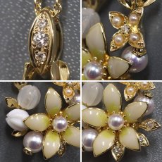 画像4: ミキモト K18パールダイヤモンドペンダント フラワーモチーフ 11.6g 44cm (4)