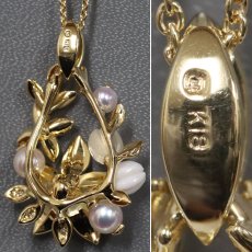 画像5: ミキモト K18パールダイヤモンドペンダント フラワーモチーフ 11.6g 44cm (5)