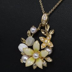画像7: ミキモト K18パールダイヤモンドペンダント フラワーモチーフ 11.6g 44cm (7)