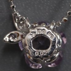 画像5: タサキ K18WGアメジストダイヤモンドネックレス フラワーモチーフ D0.02 4.1g 39cm (5)