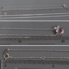 画像9: タサキ K18WGアメジストダイヤモンドネックレス フラワーモチーフ D0.02 4.1g 39cm (9)