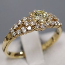 画像1: K18ダイヤモンドリング D0.30 D0.40 3.7g #15 (1)