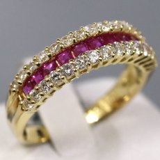 画像1: K18ルビーダイヤモンドリング R0.65 D0.60 4.6g #13 鑑別カード (1)