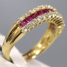 画像3: K18ルビーダイヤモンドリング R0.65 D0.60 4.6g #13 鑑別カード (3)