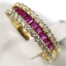 画像4: K18ルビーダイヤモンドリング R0.65 D0.60 4.6g #13 鑑別カード (4)