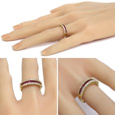 画像9: K18ルビーダイヤモンドリング R0.65 D0.60 4.6g #13 鑑別カード (9)