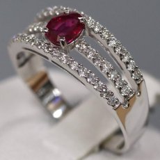 画像2: K18WGルビーダイヤモンドリング R0.36 D0.24 3.0g #10.5 鑑別書 (2)