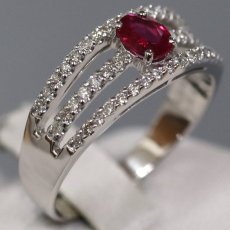 画像3: K18WGルビーダイヤモンドリング R0.36 D0.24 3.0g #10.5 鑑別書 (3)