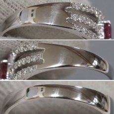 画像6: K18WGルビーダイヤモンドリング R0.36 D0.24 3.0g #10.5 鑑別書 (6)