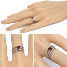 画像9: K18WGルビーダイヤモンドリング R0.36 D0.24 3.0g #10.5 鑑別書 (9)