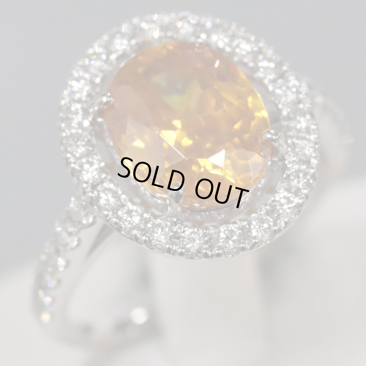 画像1: K18WGスファレライトダイヤモンドリング S3.46 D0.59 4.8g #12 ソーティング (1)