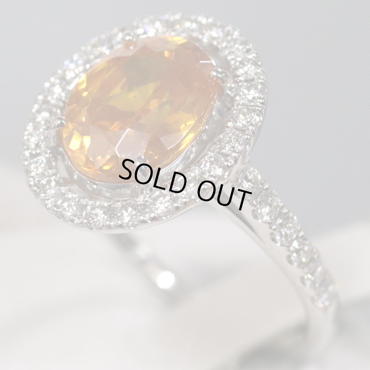 画像2: K18WGスファレライトダイヤモンドリング S3.46 D0.59 4.8g #12 ソーティング (2)