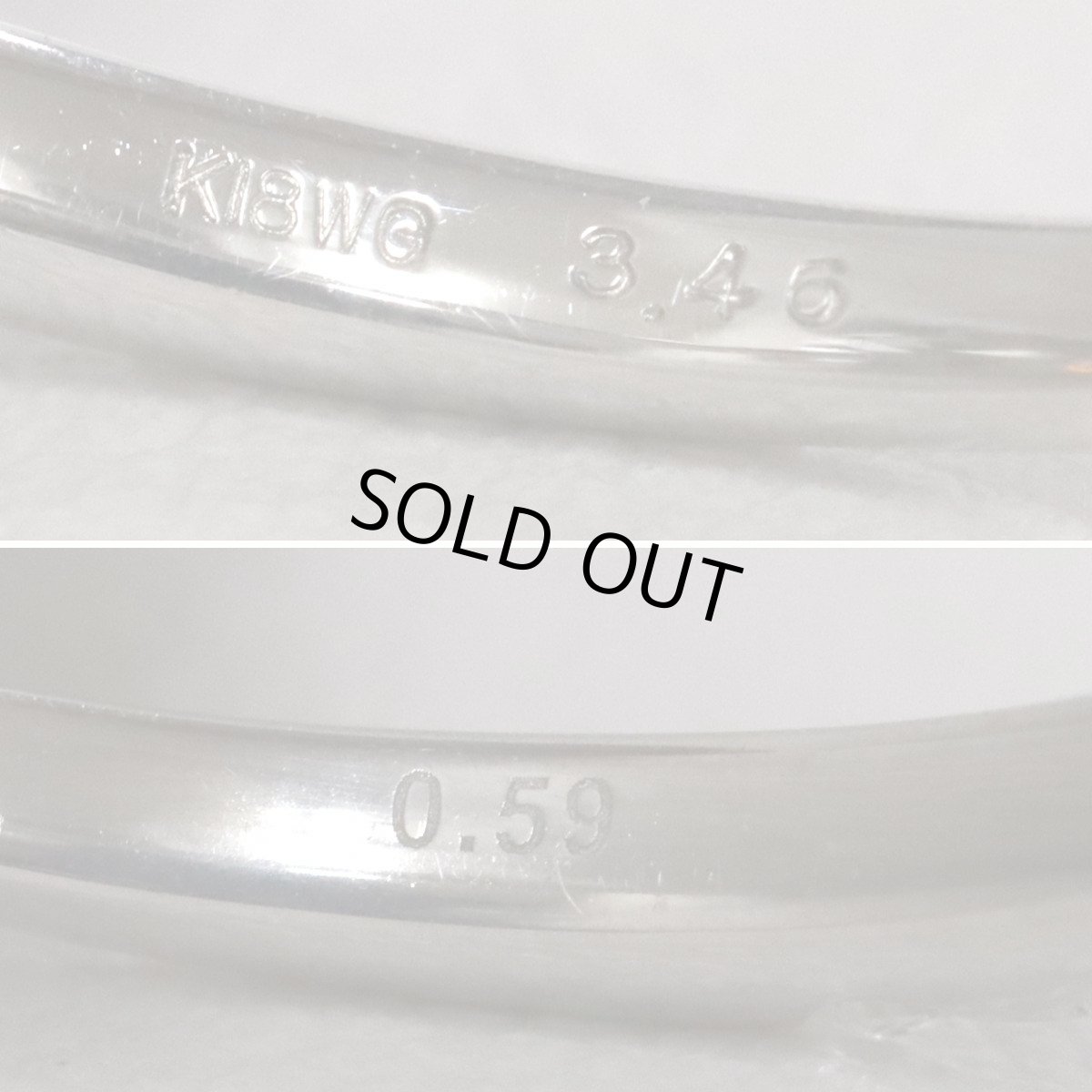 画像7: K18WGスファレライトダイヤモンドリング S3.46 D0.59 4.8g #12 ソーティング (7)