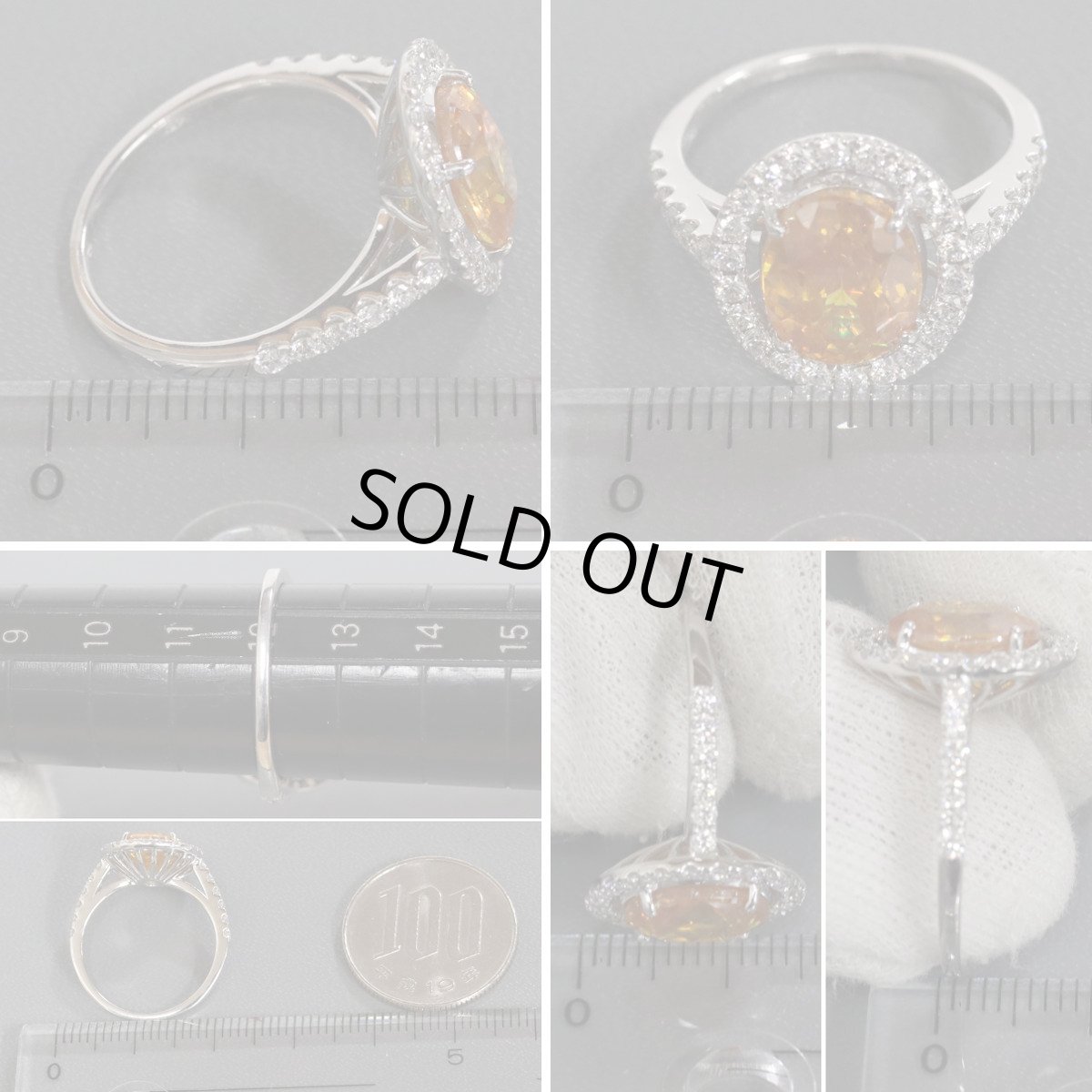 画像8: K18WGスファレライトダイヤモンドリング S3.46 D0.59 4.8g #12 ソーティング (8)