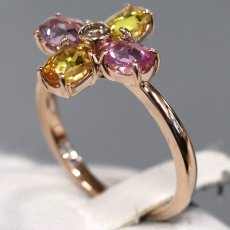 画像2: K18PGイエロー/パープルサファイアダイヤモンドリング S1.63 D0.06 3.8g #12 (2)