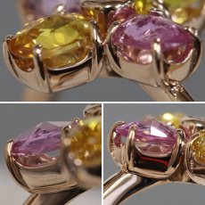 画像3: K18PGイエロー/パープルサファイアダイヤモンドリング S1.63 D0.06 3.8g #12 (3)