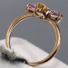 画像5: K18PGイエロー/パープルサファイアダイヤモンドリング S1.63 D0.06 3.8g #12 (5)