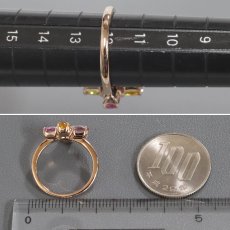 画像8: K18PGイエロー/パープルサファイアダイヤモンドリング S1.63 D0.06 3.8g #12 (8)