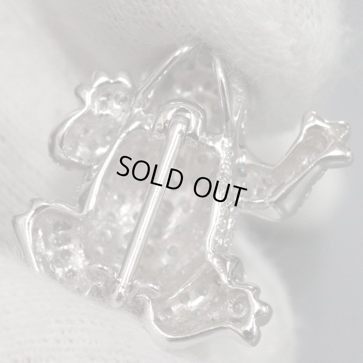 画像5: K18WGダイヤモンドグリーンガーネットペンダントトップ/ブローチ カエルモチーフ D0.88 G0.05 3.7g (5)