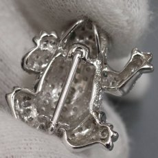 画像5: K18WGダイヤモンドグリーンガーネットペンダントトップ/ブローチ カエルモチーフ D0.88 G0.05 3.7g (5)