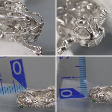 画像7: K18WGダイヤモンドグリーンガーネットペンダントトップ/ブローチ カエルモチーフ D0.88 G0.05 3.7g (7)