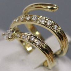 画像2: K18ダイヤモンドリング D0.13 D0.25 7.4g #10 鑑別カード (2)