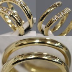 画像6: K18ダイヤモンドリング D0.13 D0.25 7.4g #10 鑑別カード (6)