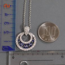 画像10: Pt900/850サファイアダイヤモンドペンダント S0.68 D1.00 13.8g 40cm (10)