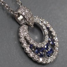 画像2: Pt900/850サファイアダイヤモンドペンダント S0.68 D1.00 13.8g 40cm (2)