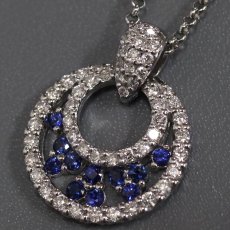 画像3: Pt900/850サファイアダイヤモンドペンダント S0.68 D1.00 13.8g 40cm (3)
