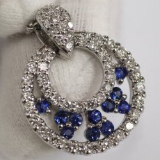 画像4: Pt900/850サファイアダイヤモンドペンダント S0.68 D1.00 13.8g 40cm (4)